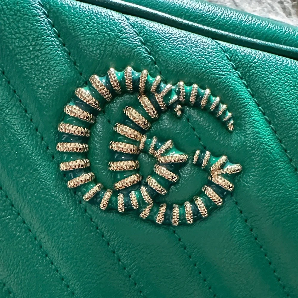 Green Quilted Leather Crossbody Bag - Picture 8 of 8